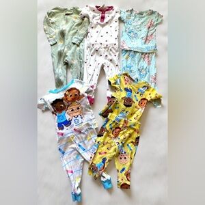 Carters CocoMelon Care bears pajama Girls bundle Lot 12 months baby Sleep Wear